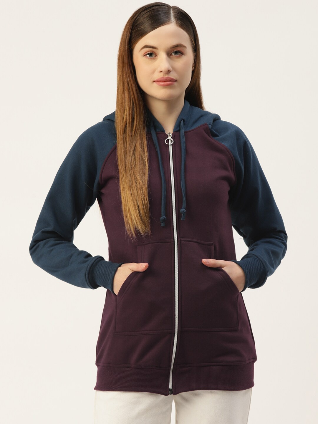 

BRINNS Women Hooded Sweatshirt, Burgundy