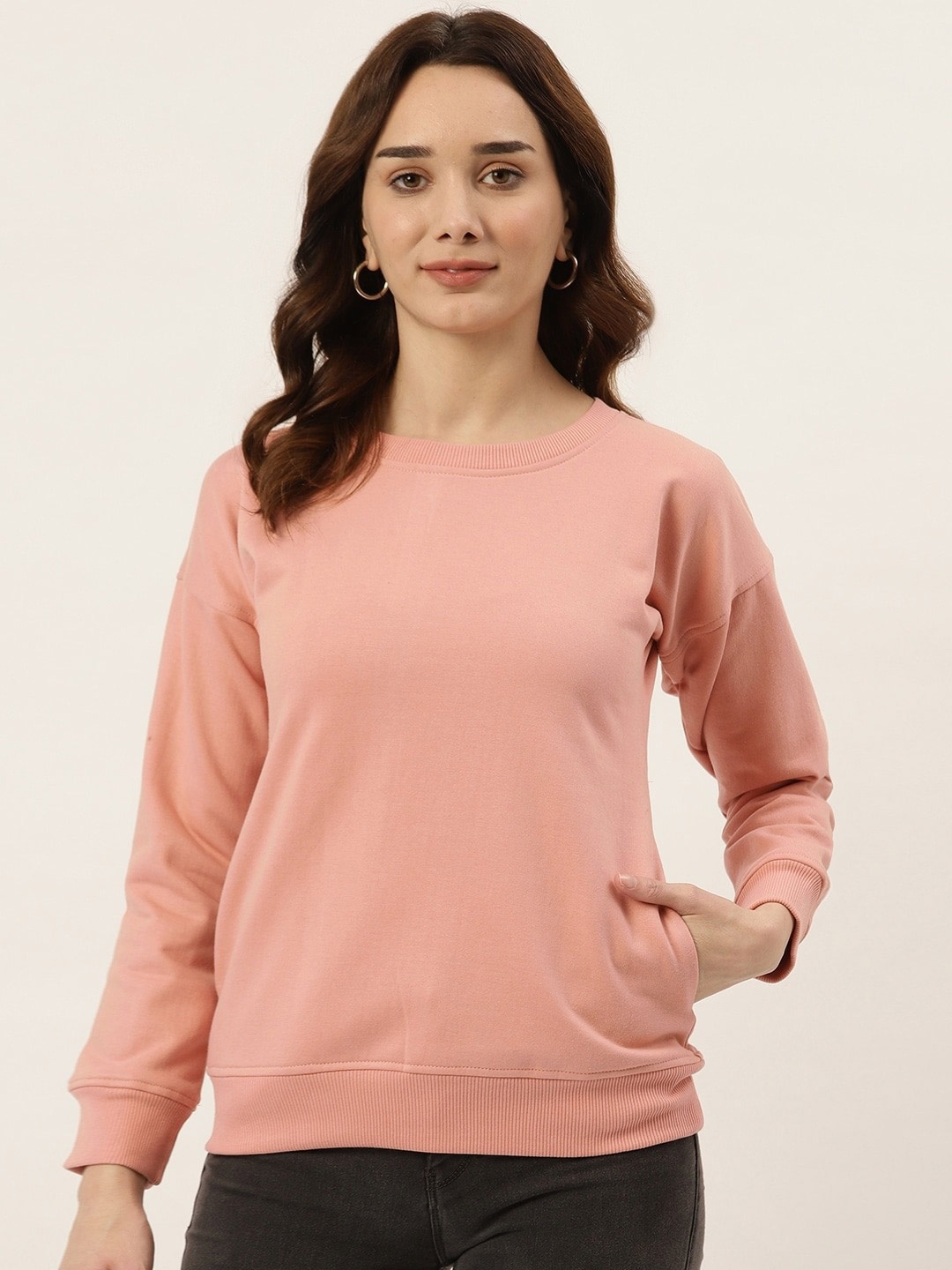 

BRINNS Women Long Sleeve Pullover Sweatshirt, Pink