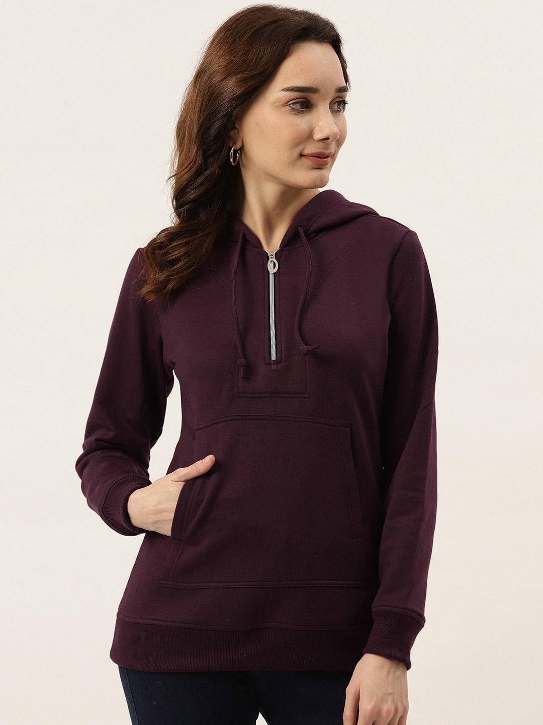

BRINNS Women Hooded Sweatshirt, Burgundy