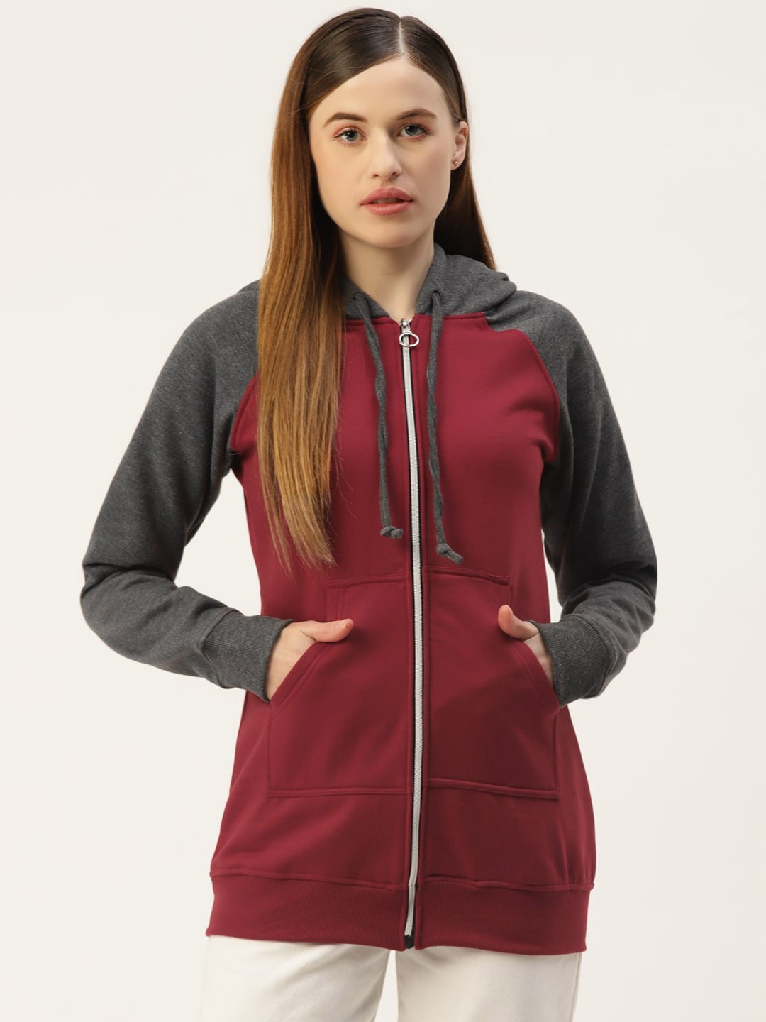 

BRINNS Women Hooded Sweatshirt, Maroon