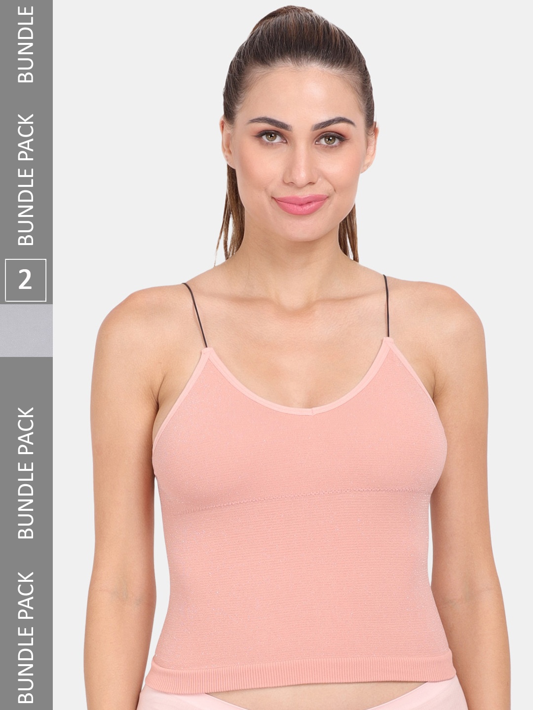 

Amour Secret Pack Of 2 Spaghetti Strap Lightly Padded Camisoles, Peach