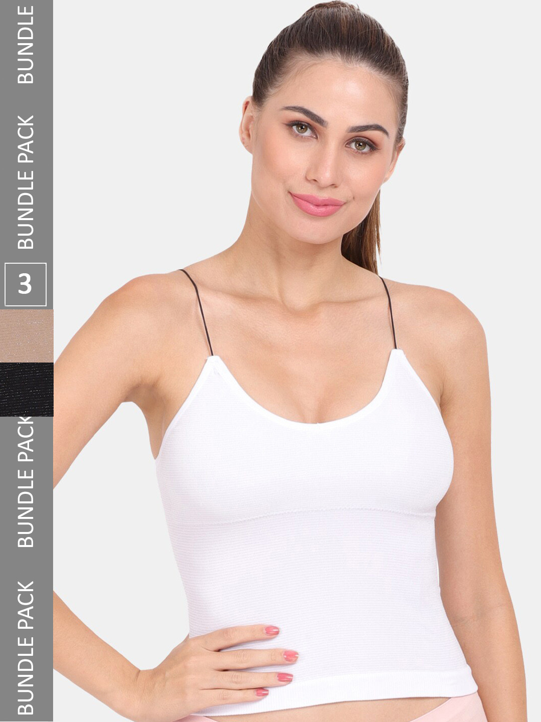 

Amour Secret Pack Of 3 Spaghetti Strap Lightly Padded Camisoles, White