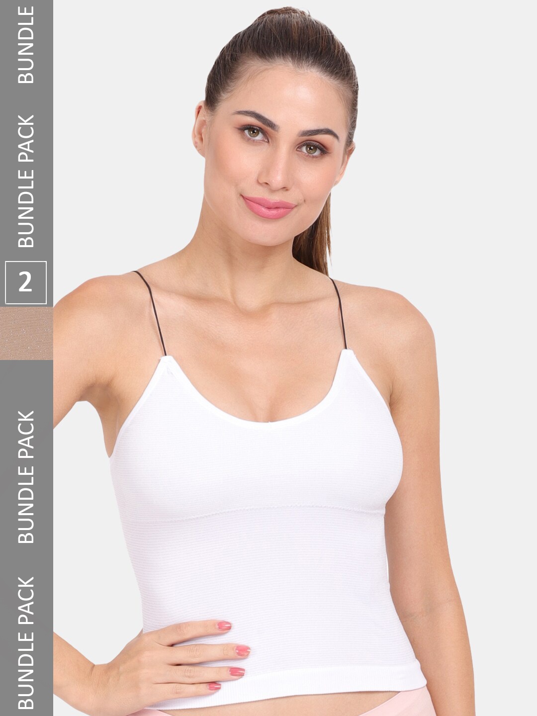 

Amour Secret Pack Of 2 Spaghetti Strap Lightly Padded Camisoles, White