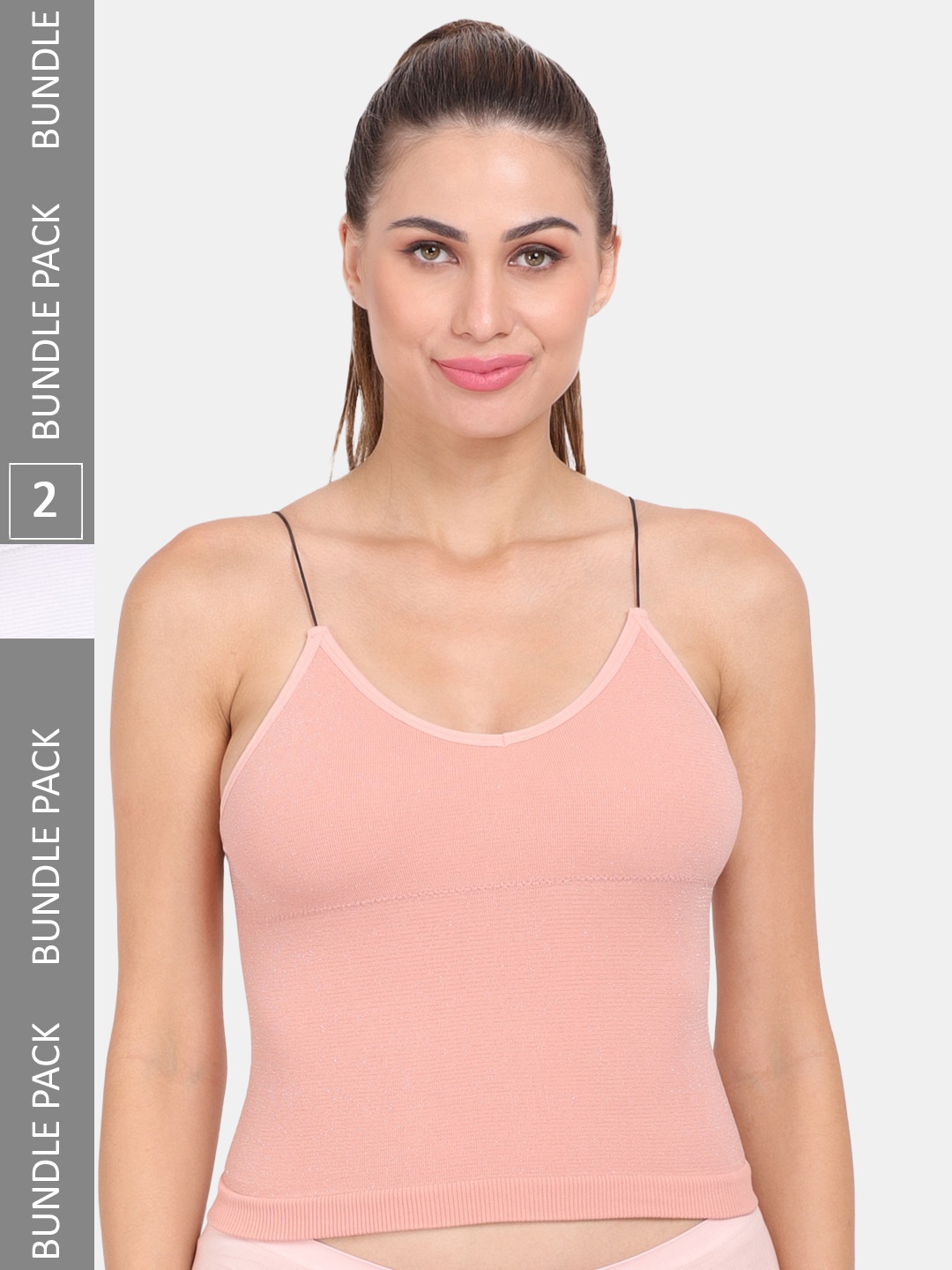 

Amour Secret Pack Of 2 Lightly Padded Camisoles, White