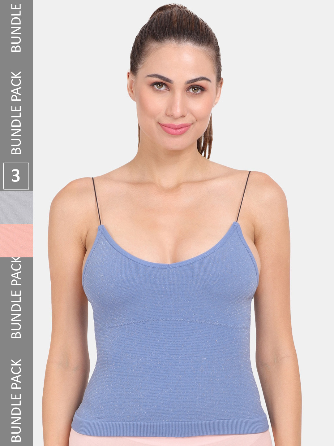 

Amour Secret Women Pack Of 3 Padded Camisoles, Blue