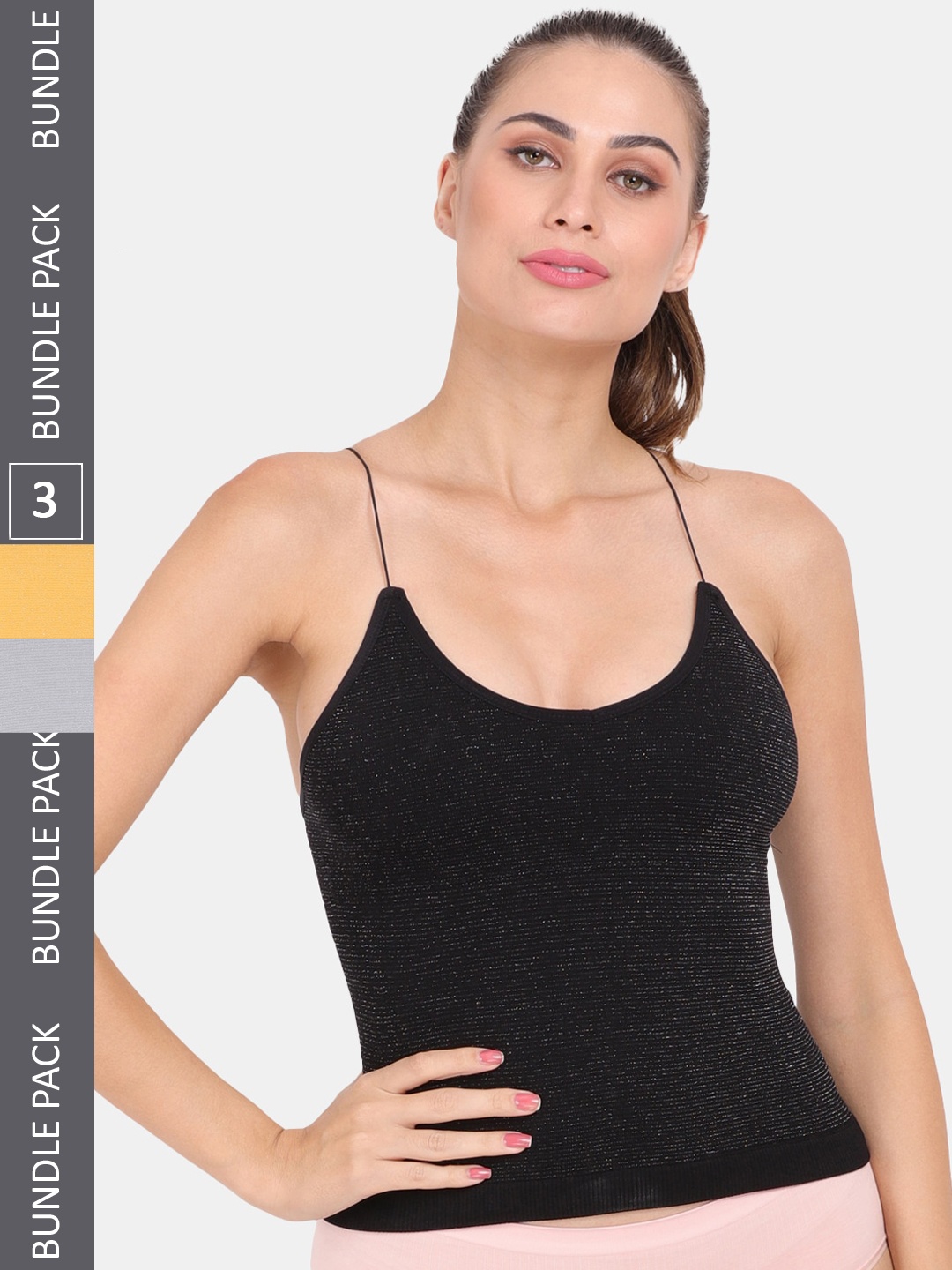 

Amour Secret Pack of 3 Lightly Padded Spaghetti Strap Camisoles, Yellow