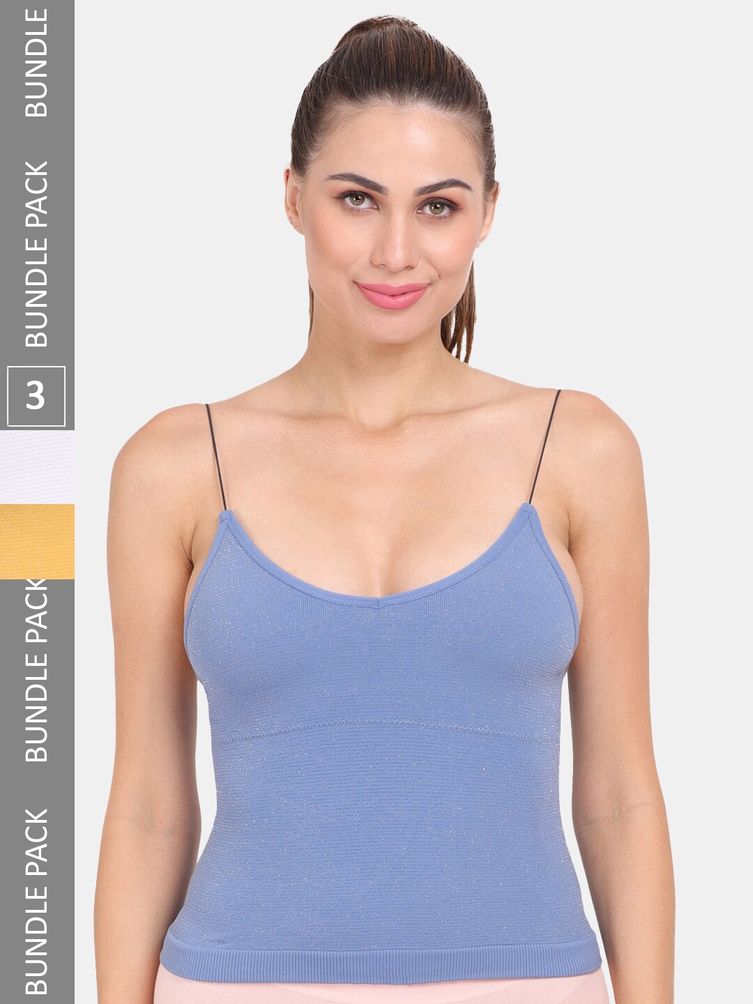 

Amour Secret Pack of 3 Lightly Padded Spaghetti Strap Camisoles, White