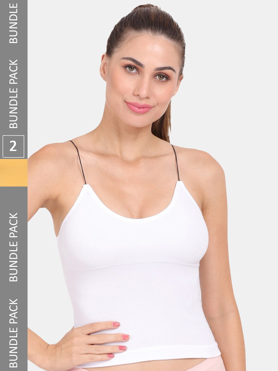 

Amour Secret Pack of 2 Lightly Padded Spaghetti Strap Camisoles, White