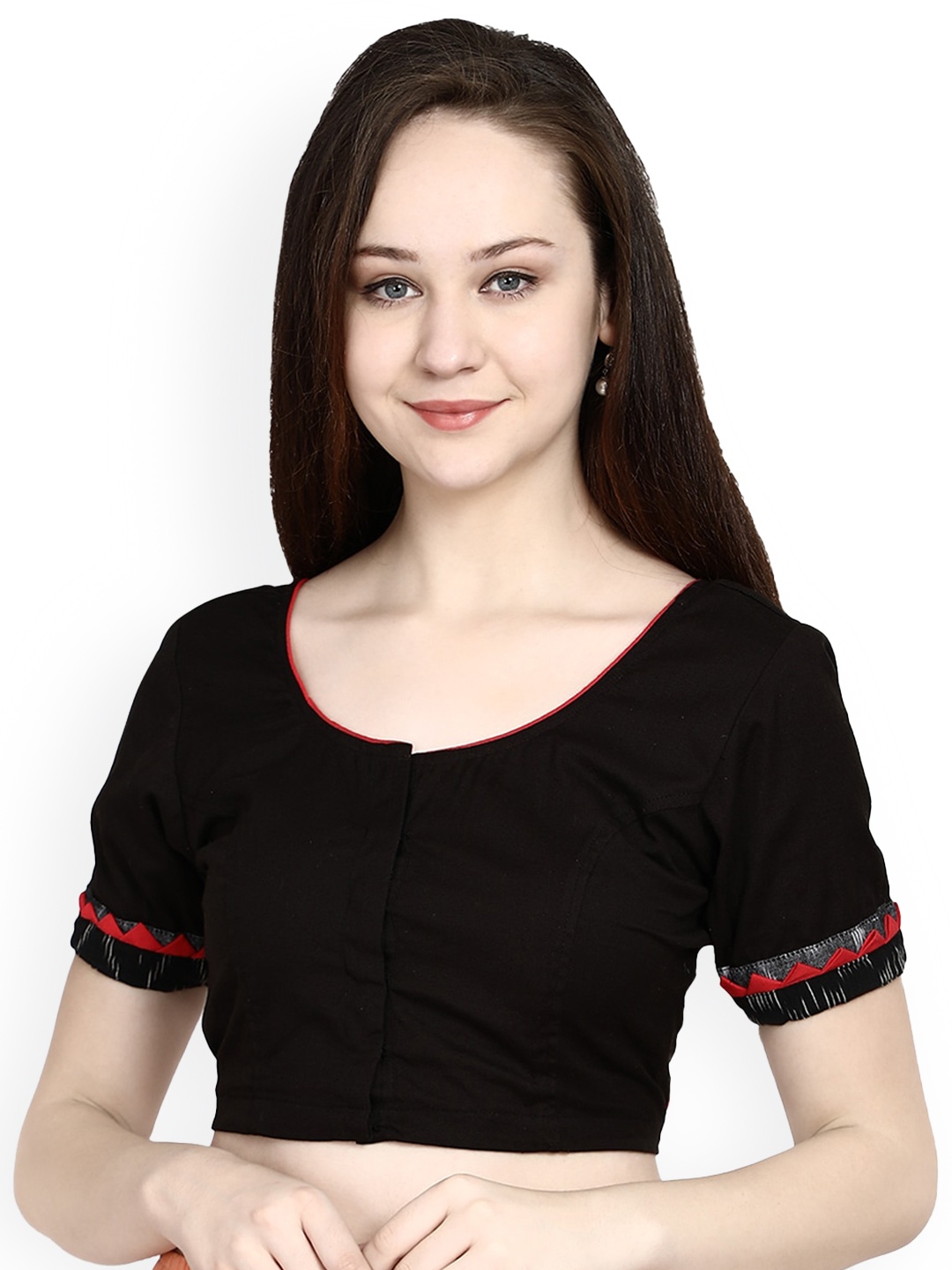 

Molcha Non Padded Cotton Saree Blouse, Black