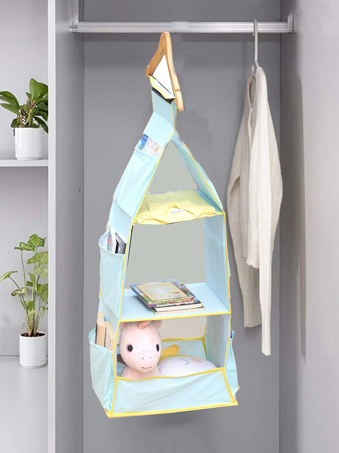 

My Gift Booth Sea Green 3-Layer Cotton Hanging Organisers