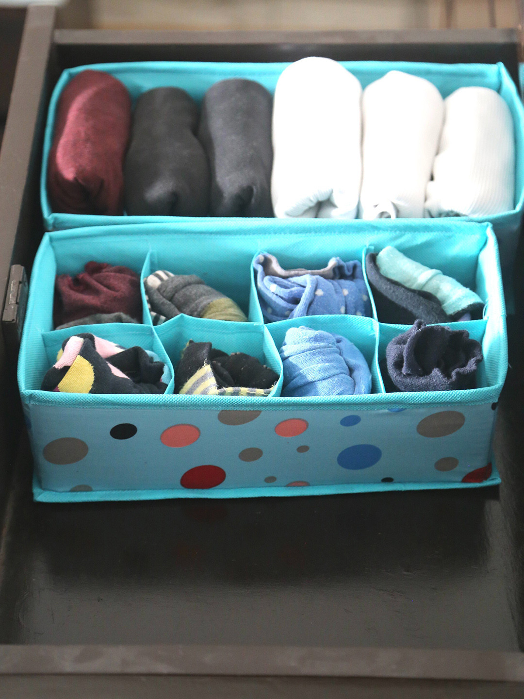 

My Gift Booth 2 Pcs Blue & Pink Printed Cotton Organisers