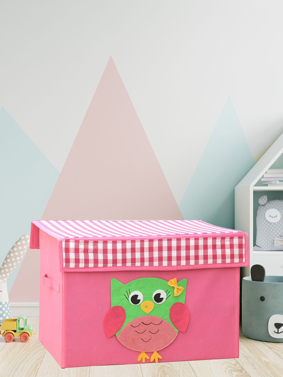 

My Gift Booth Pink & White Printed Cotton Reusable Storage Organiser