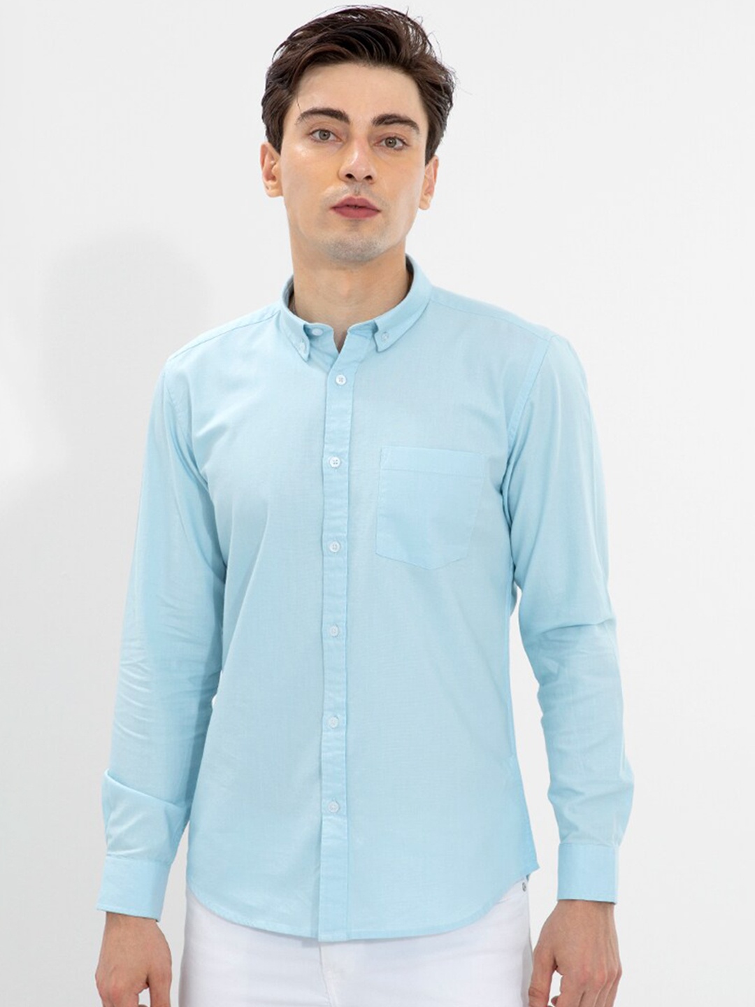

Snitch Men Slim Fit Cotton Casual Shirt, Blue