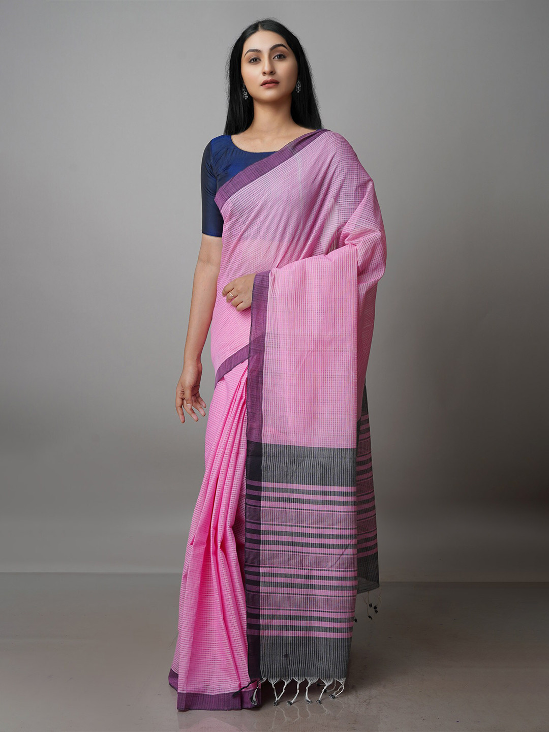 

Unnati Silks Woven Design Pure Cotton Mangalagiri Handloom Saree, Pink