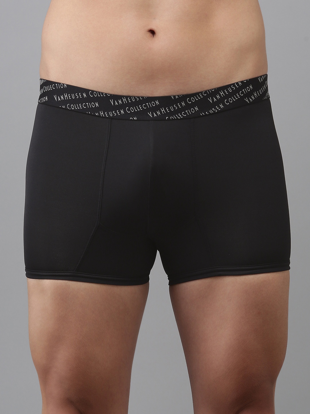 

Van Heusen Men Black Solid 4 Way Stretch 3D Logo Waistband Tactel Trunk IHIQTR1SXD30045
