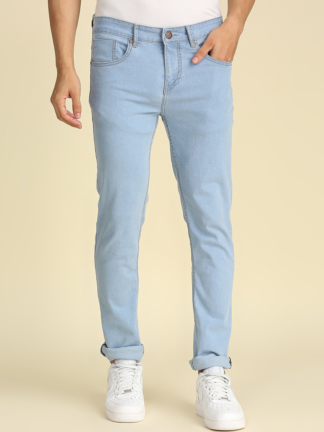 

High Star Men Slim Fit Mid-Rise Stretchable Jeans, Blue