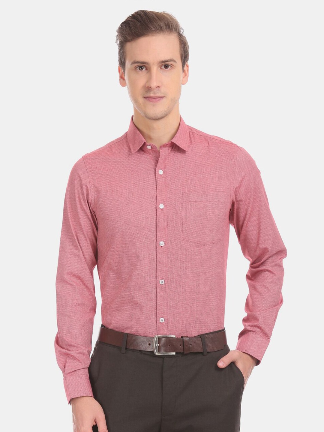 

V-Mart Men Formal Cotton Shirt, Red