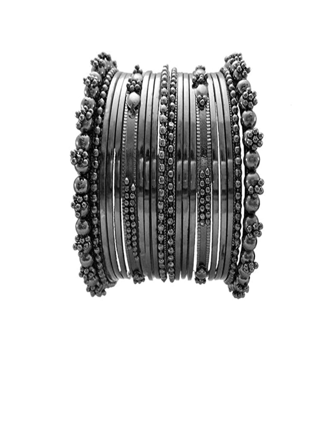 

Sanjog Oxidized Silver-Plated Brass Bangles