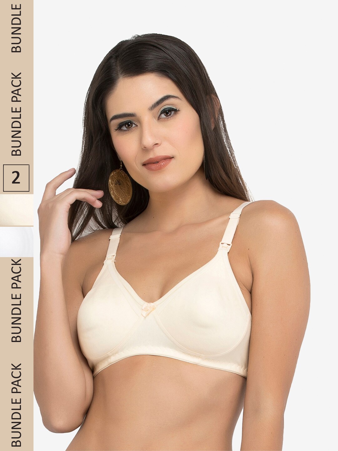 

College Girl White & Cream-Coloured Bra