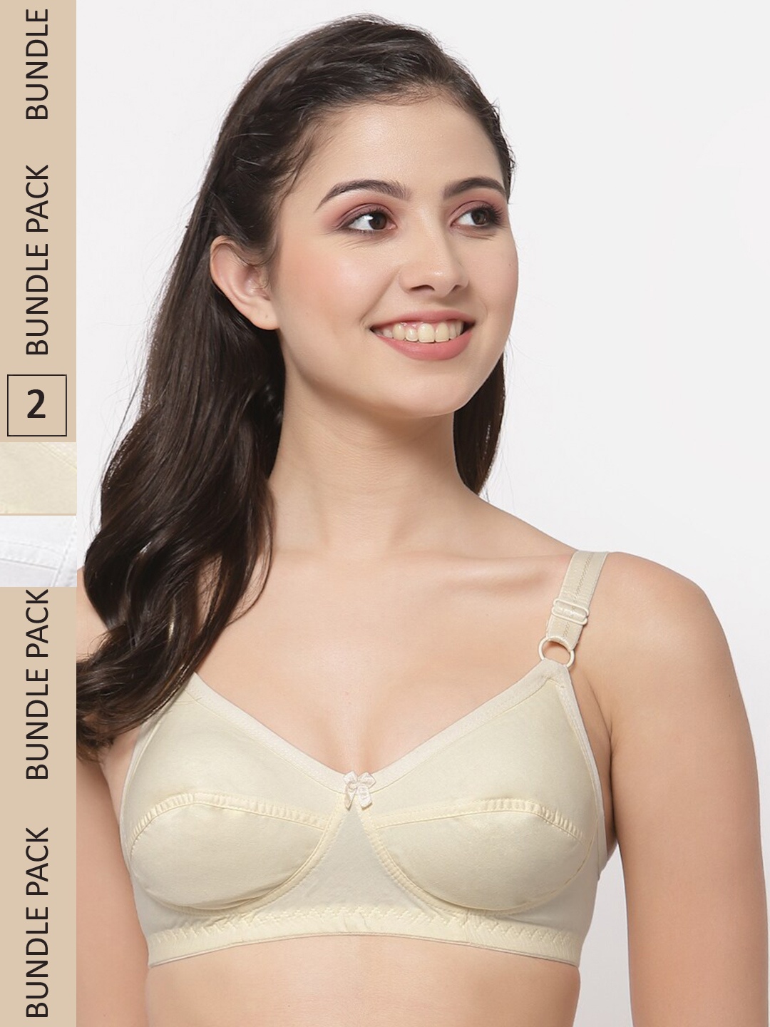

College Girl Pack Of 2 Cotton Non Padded Bra, White