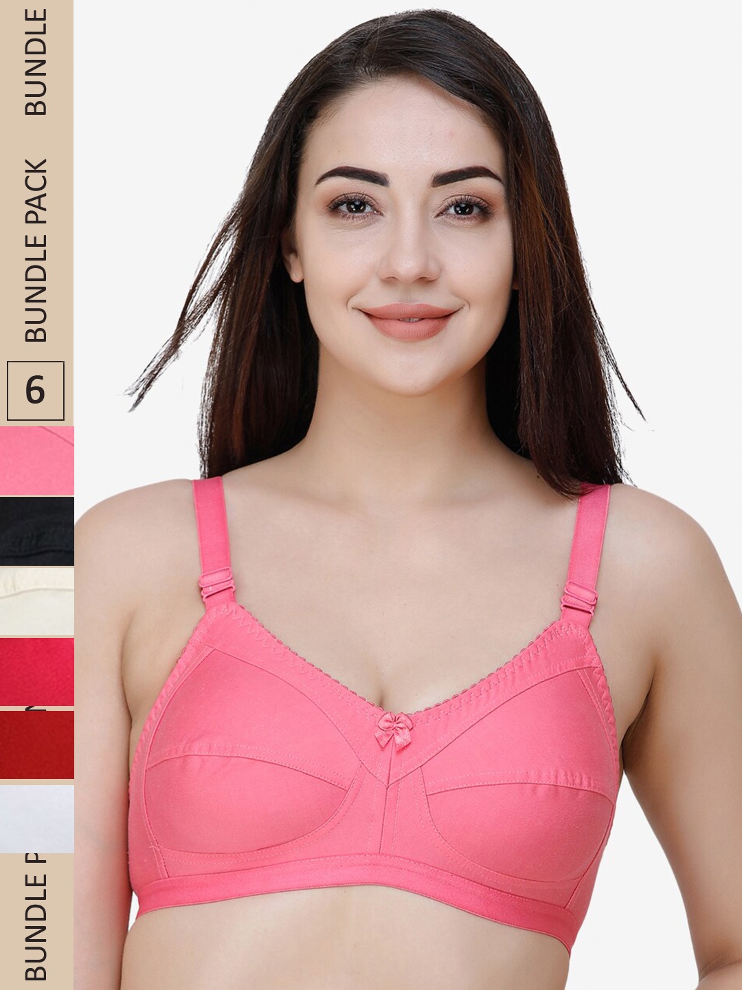 

College Girl Pink & White Bra