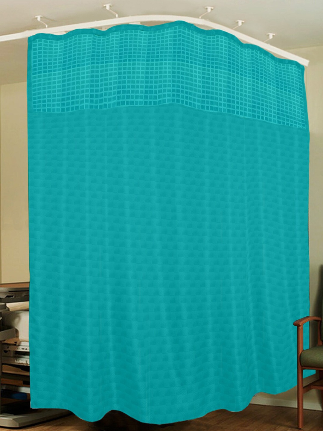 

Lushomes Green Geometric Hospital Partition Long Door Curtain