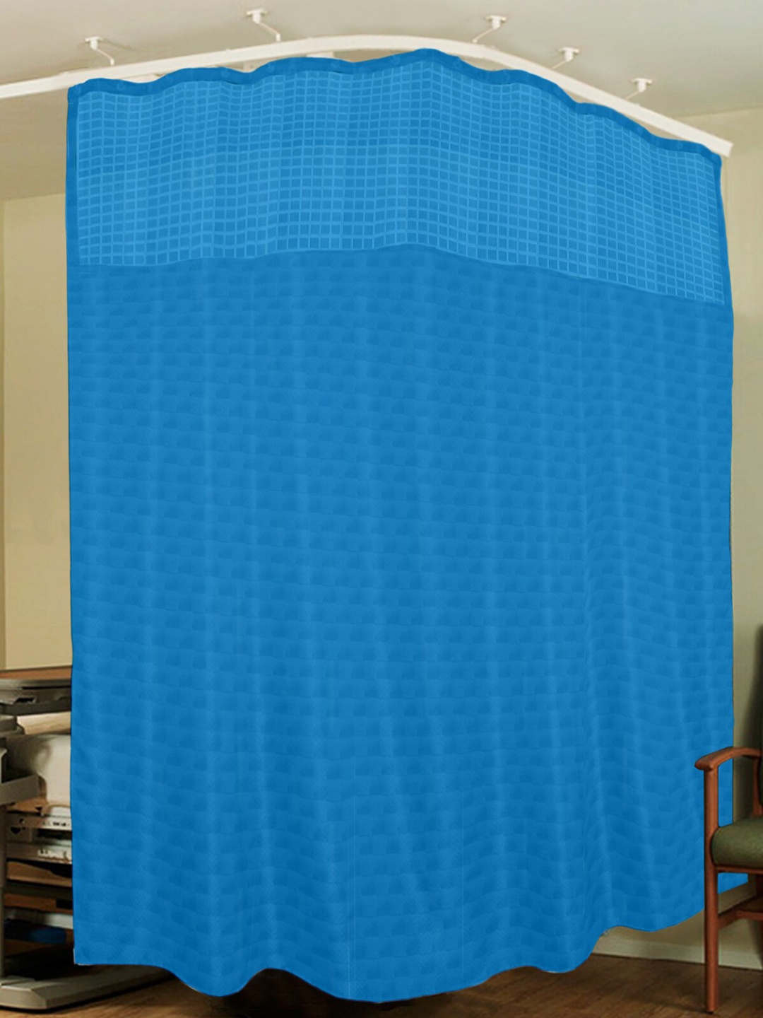

Lushomes Blue Geometric Hospital Partition Long Door Curtain
