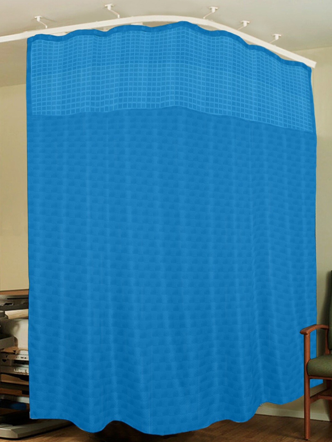 

Lushomes Blue Geometric Hospital Partition Long Door Curtain