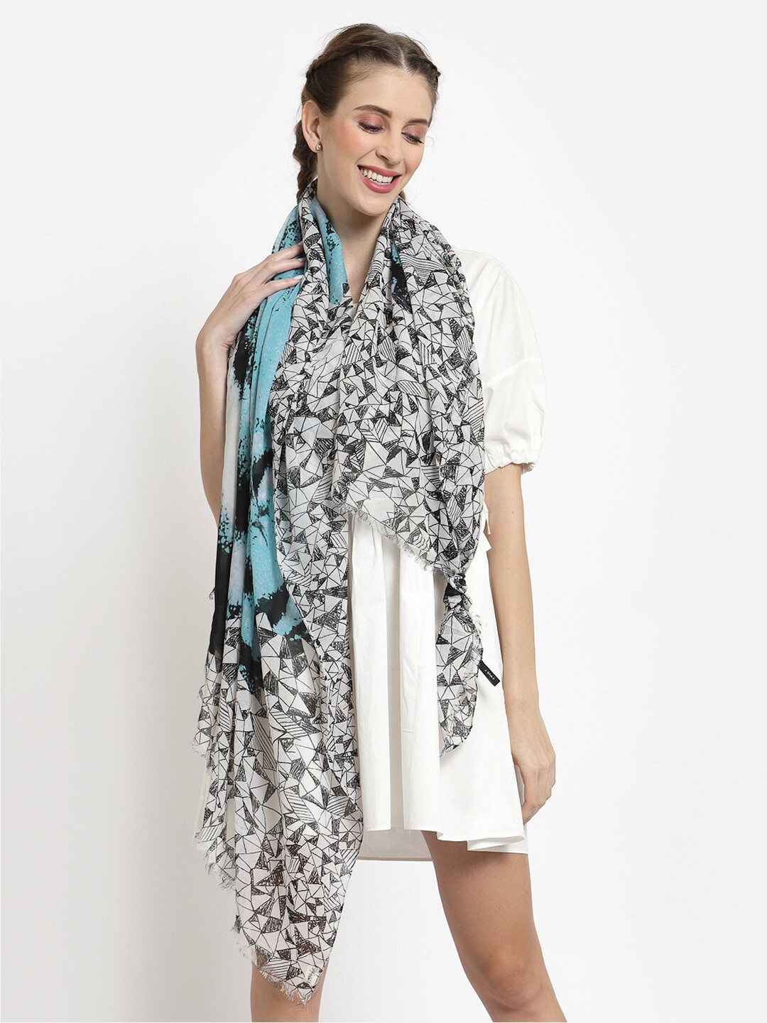 

J Style Women Printed Stole, Blue