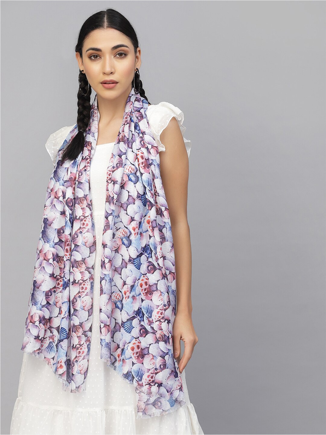 

J Style Women Printed Stole, Blue