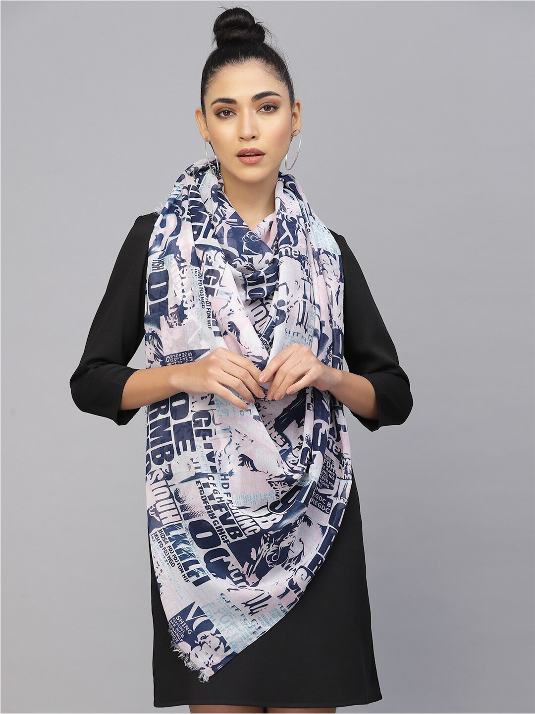 

J Style Women Printed Stole, Blue