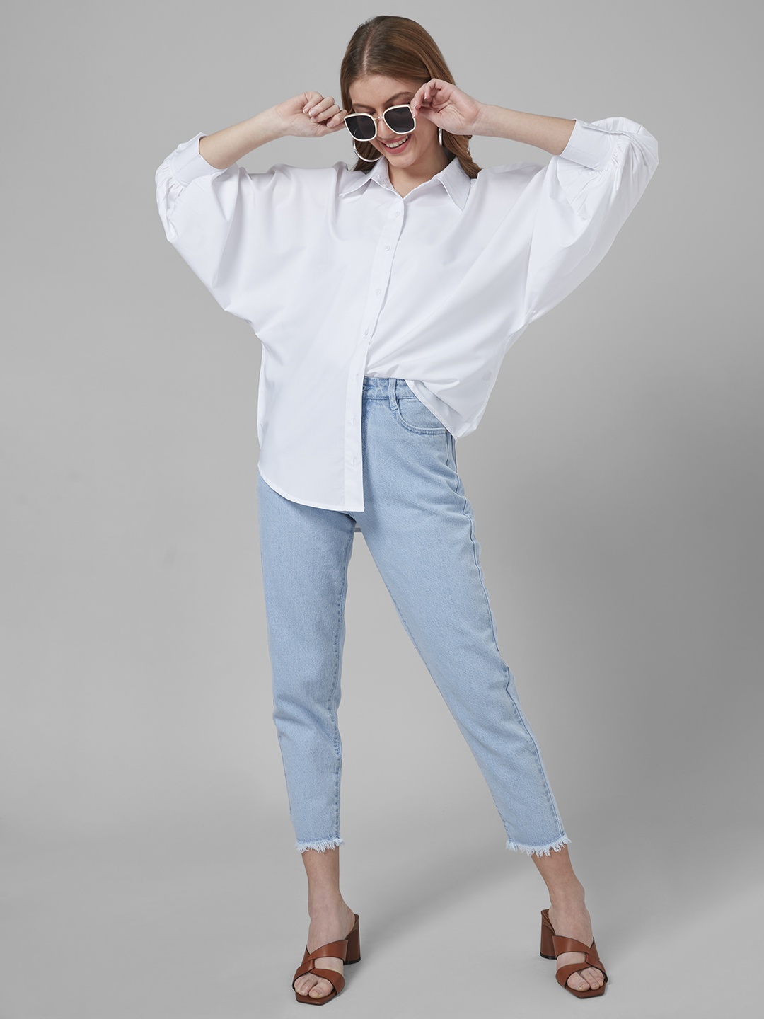 

Style Quotient Women Solid Oversized Casual Shirt, White