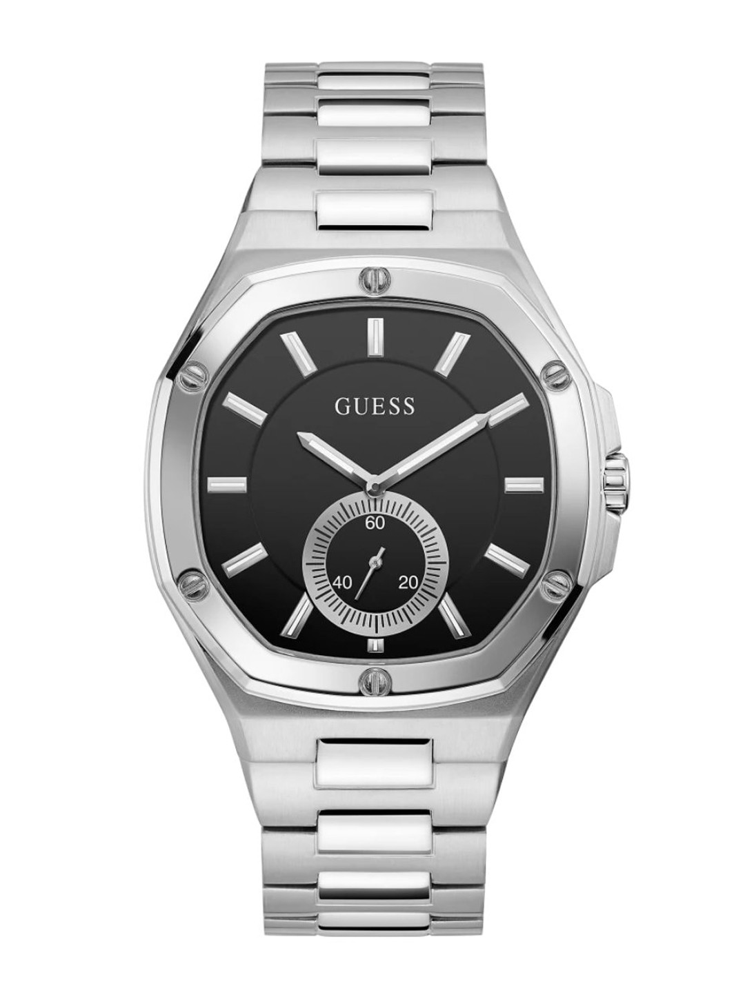 

GUESS Women Dial & Stainless Steel Bracelet Style Straps Analogue Watch GW0277G1, Black
