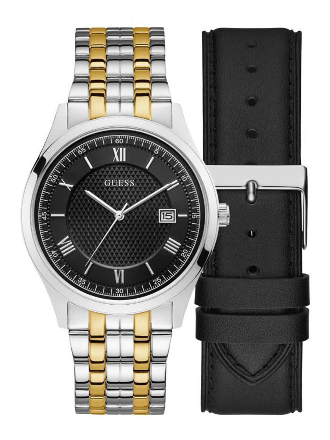 

GUESS Men Stainless Steel Bracelet Style Strap Analogue Watch GW0352G1, Black