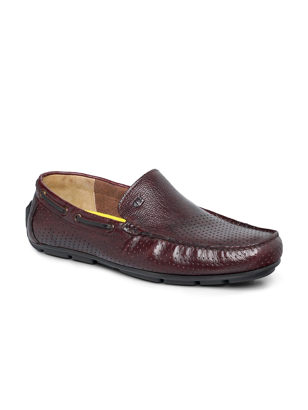 

Florsheim Men Perforations Leather Boat Shoes, Tan