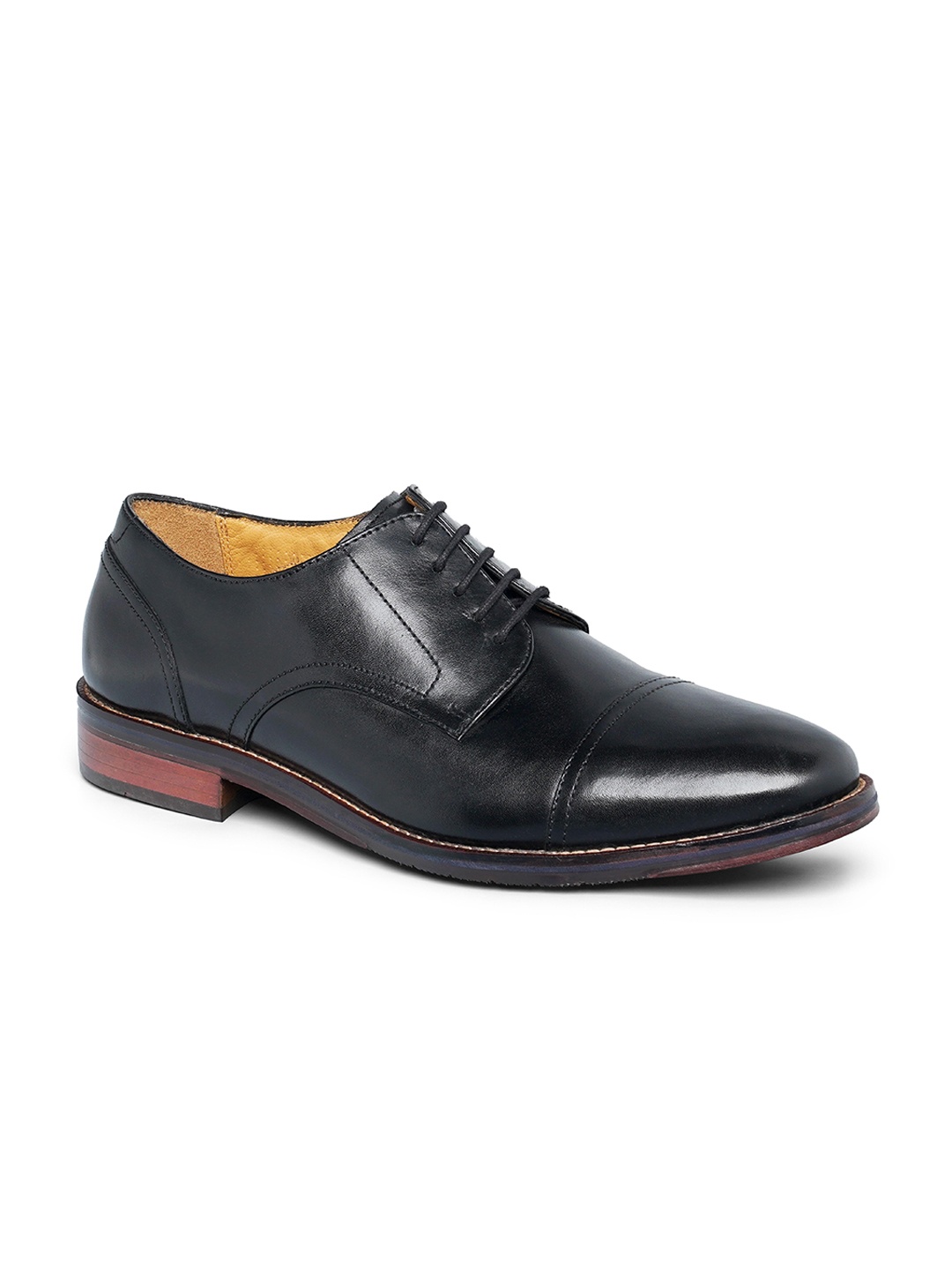 

Florsheim Men Round Toe Leather Formal Derbys, Black