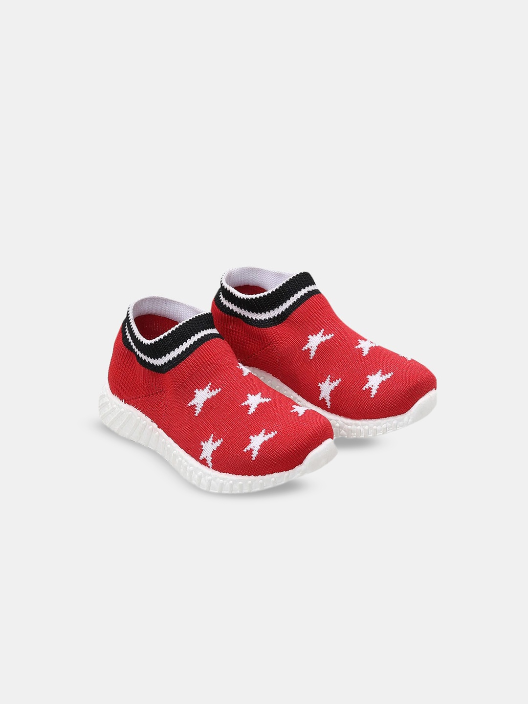 

Hopscotch Kids Woven Design Slip-On Sneakers, Red