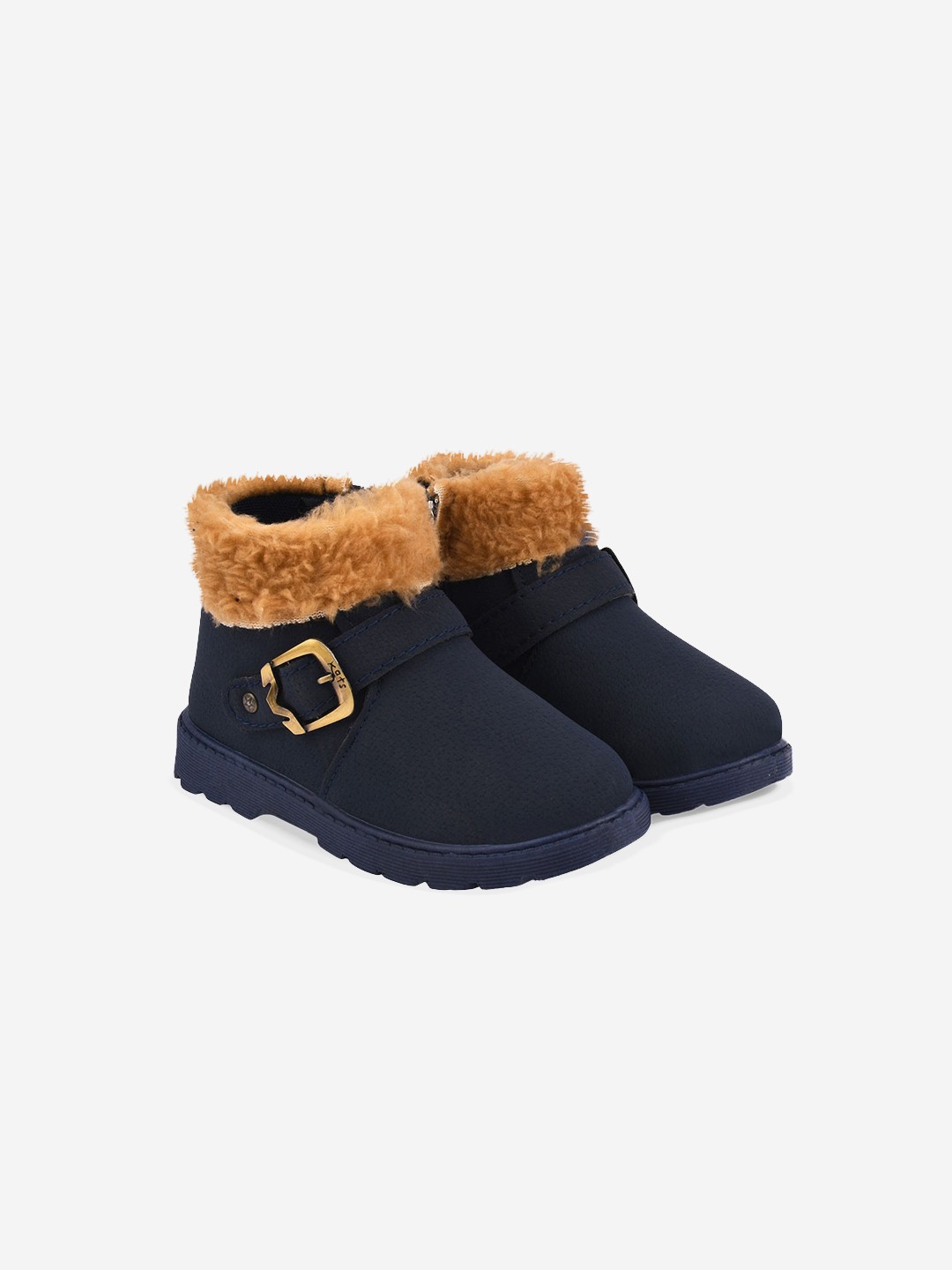 

Hopscotch Girls Fur Ankle Length Winter Boots, Navy blue