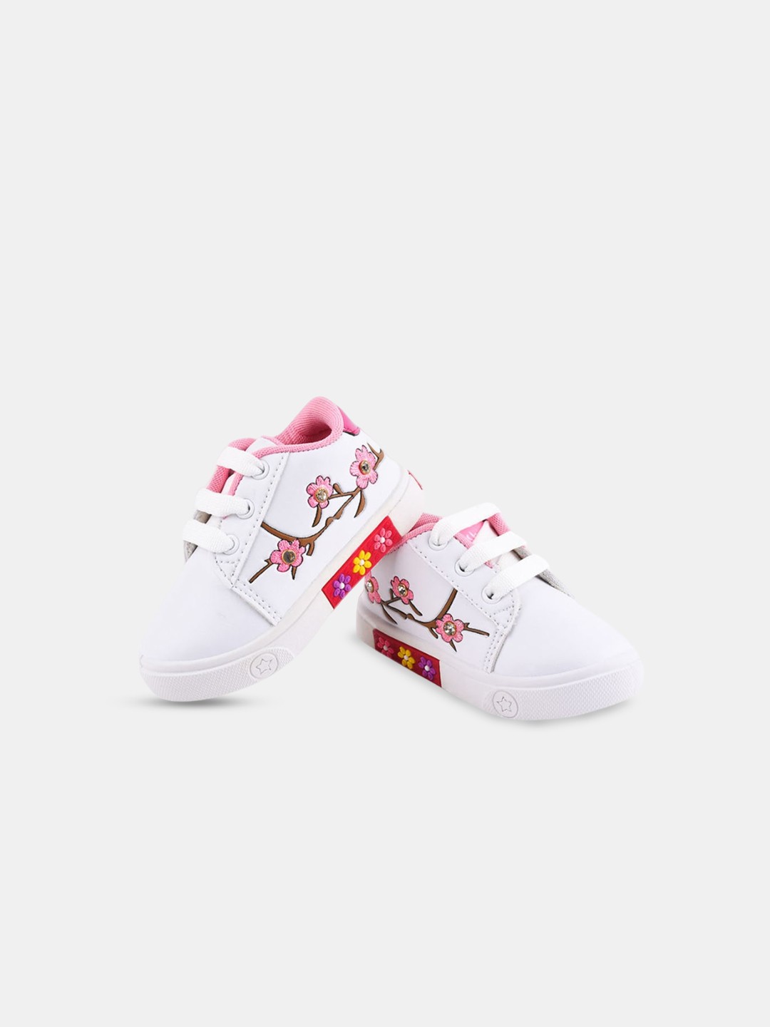 

Hopscotch Girls Lace-Ups Printed Sneakers, White