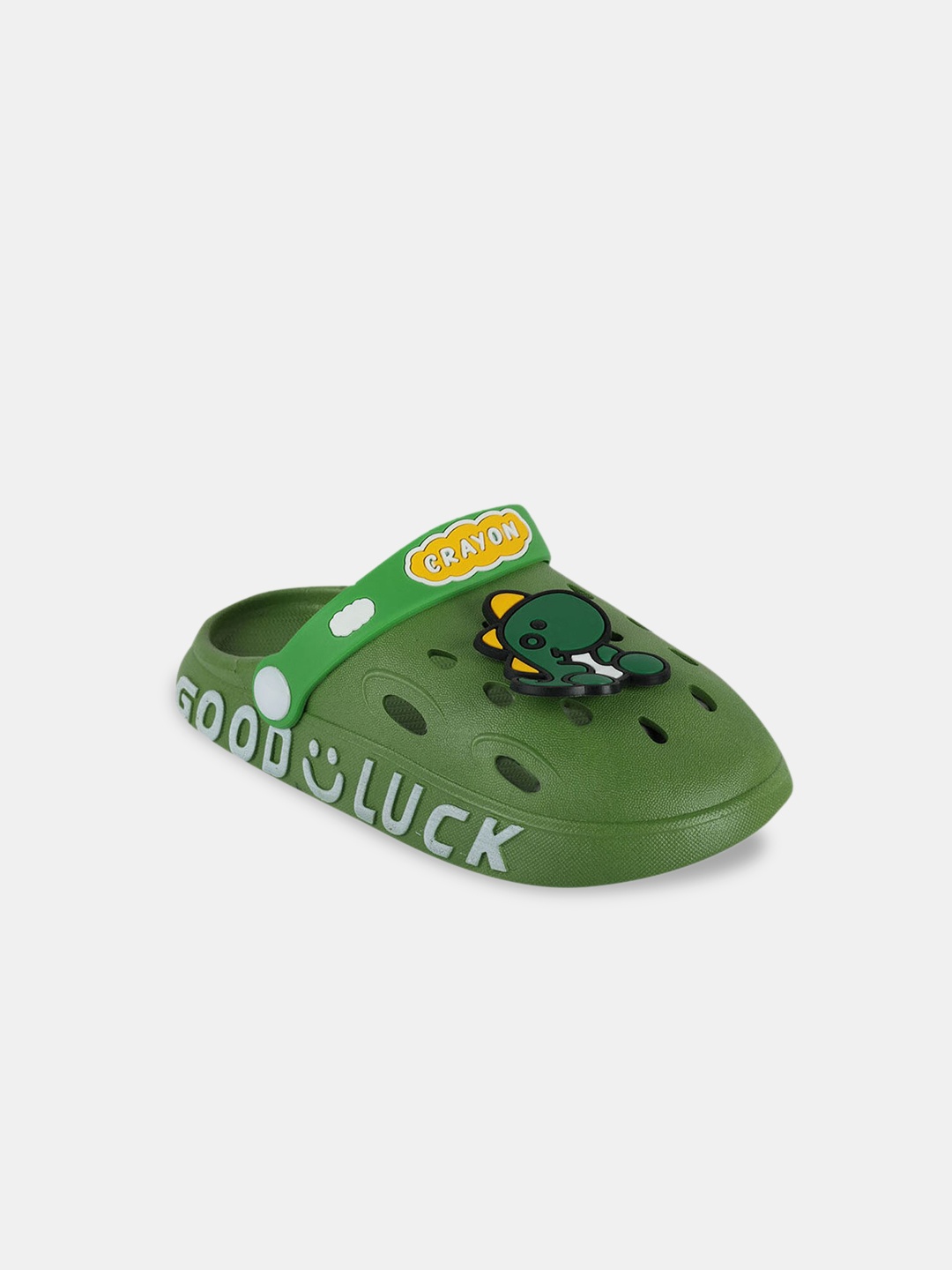 

Hopscotch Kids Slip-On Printed PU Clogs, Green