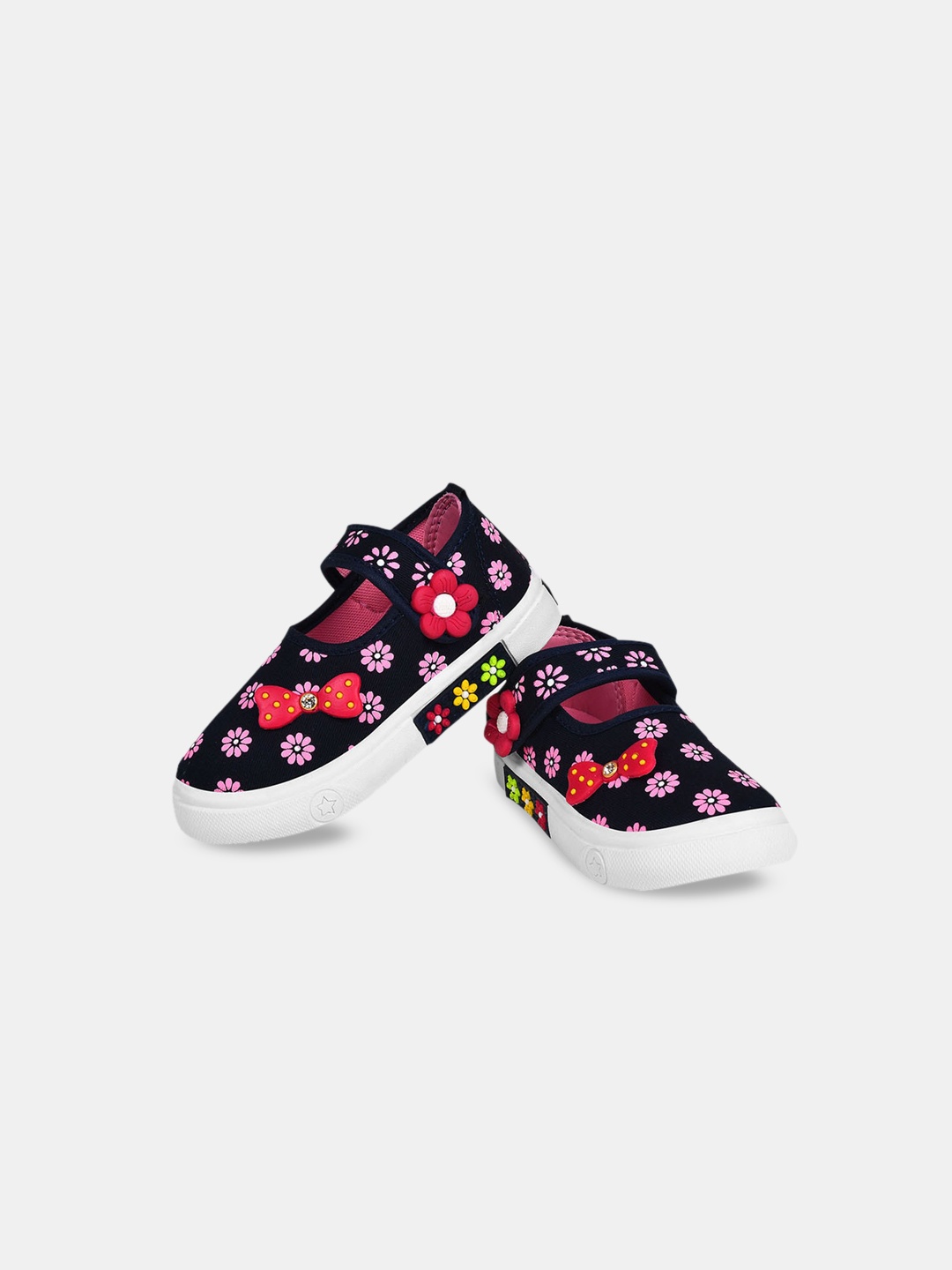 

Hopscotch Girls Printed PU Sneakers, Pink