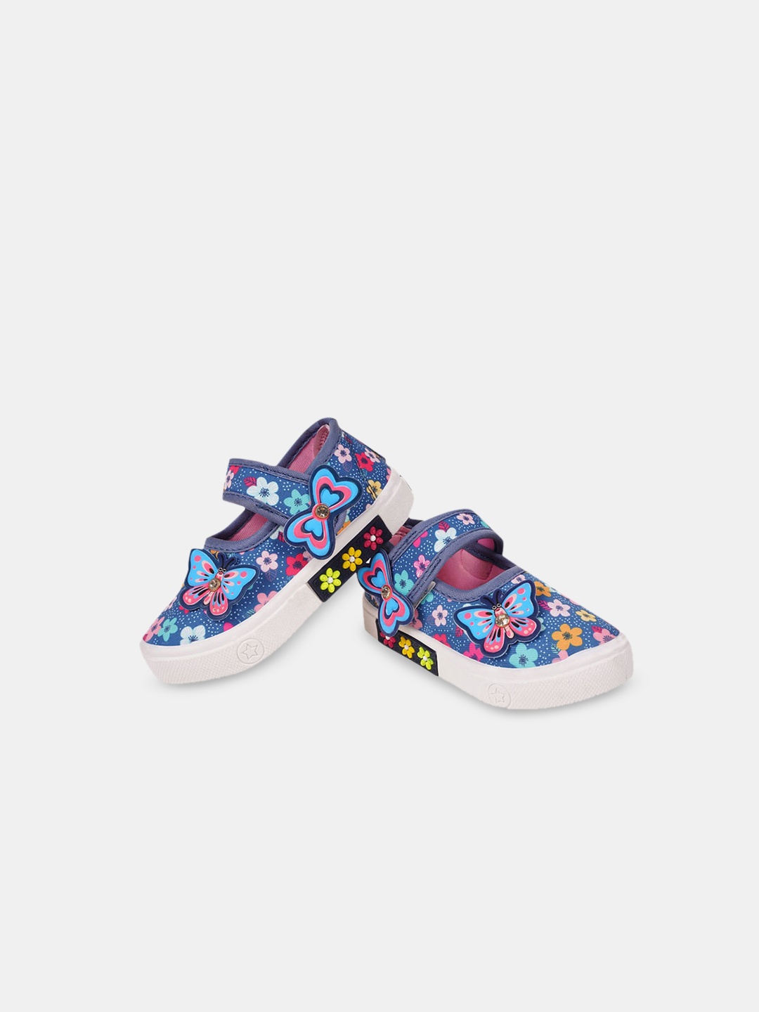 

Hopscotch Girls Printed PU Slip-On Sneakers, Blue