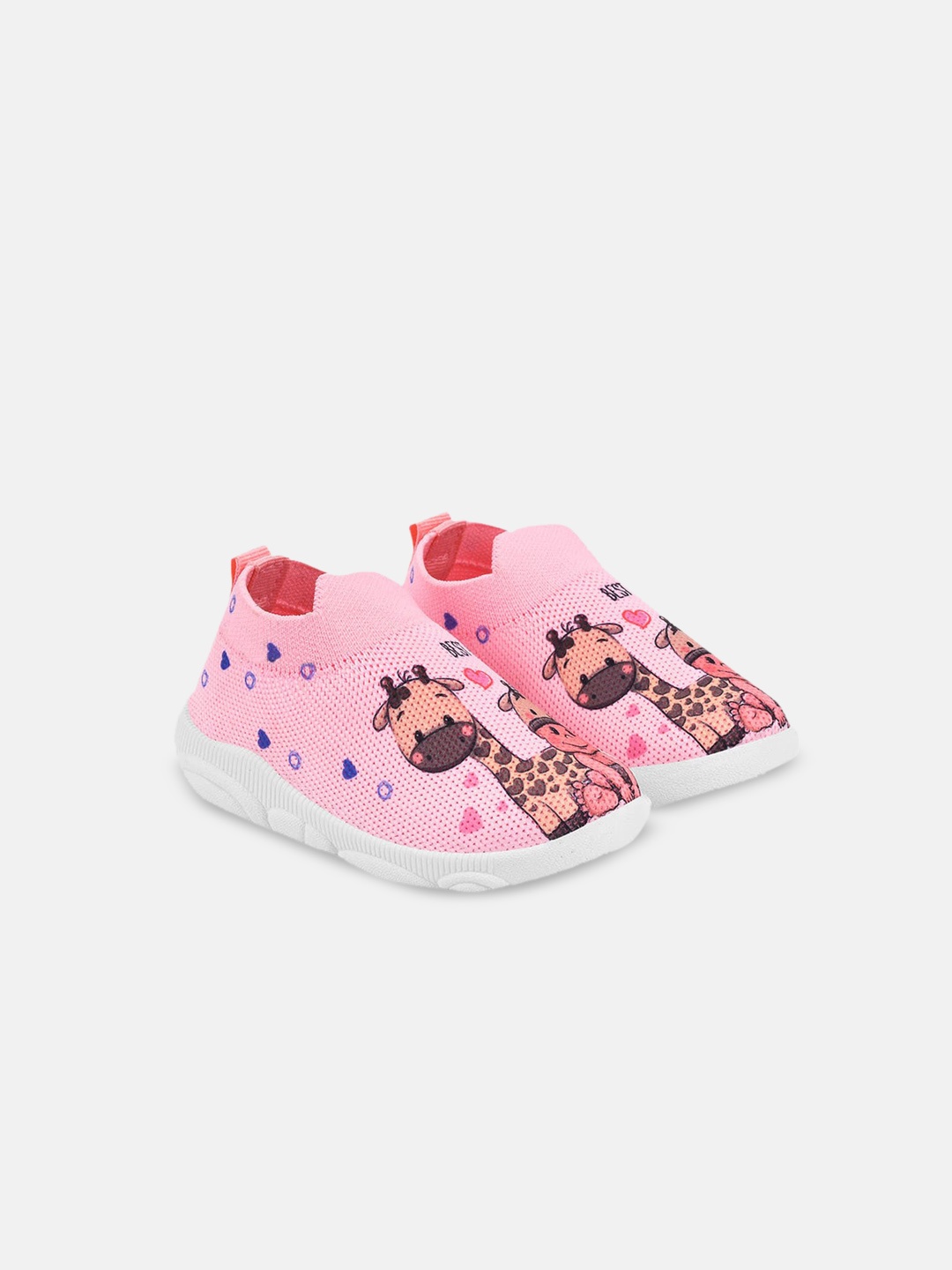 

Hopscotch Kids Slip-On Woven Design PU Sneakers, Pink