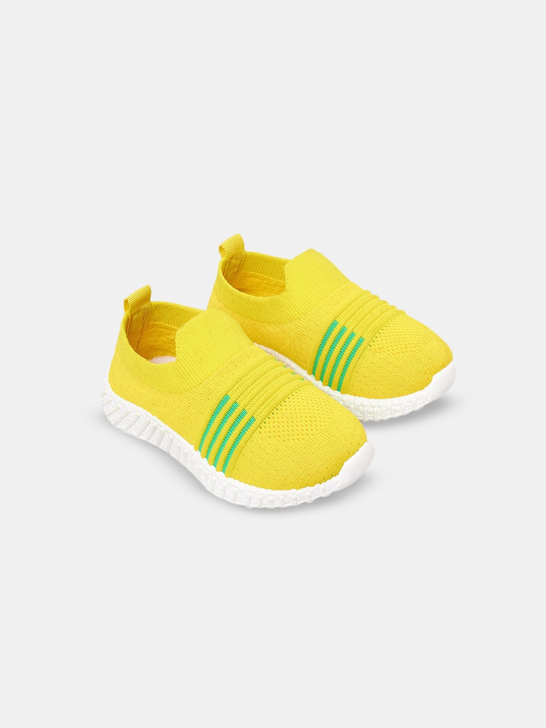 

Hopscotch Kids Striped PU Slip-On Sneakers, Yellow