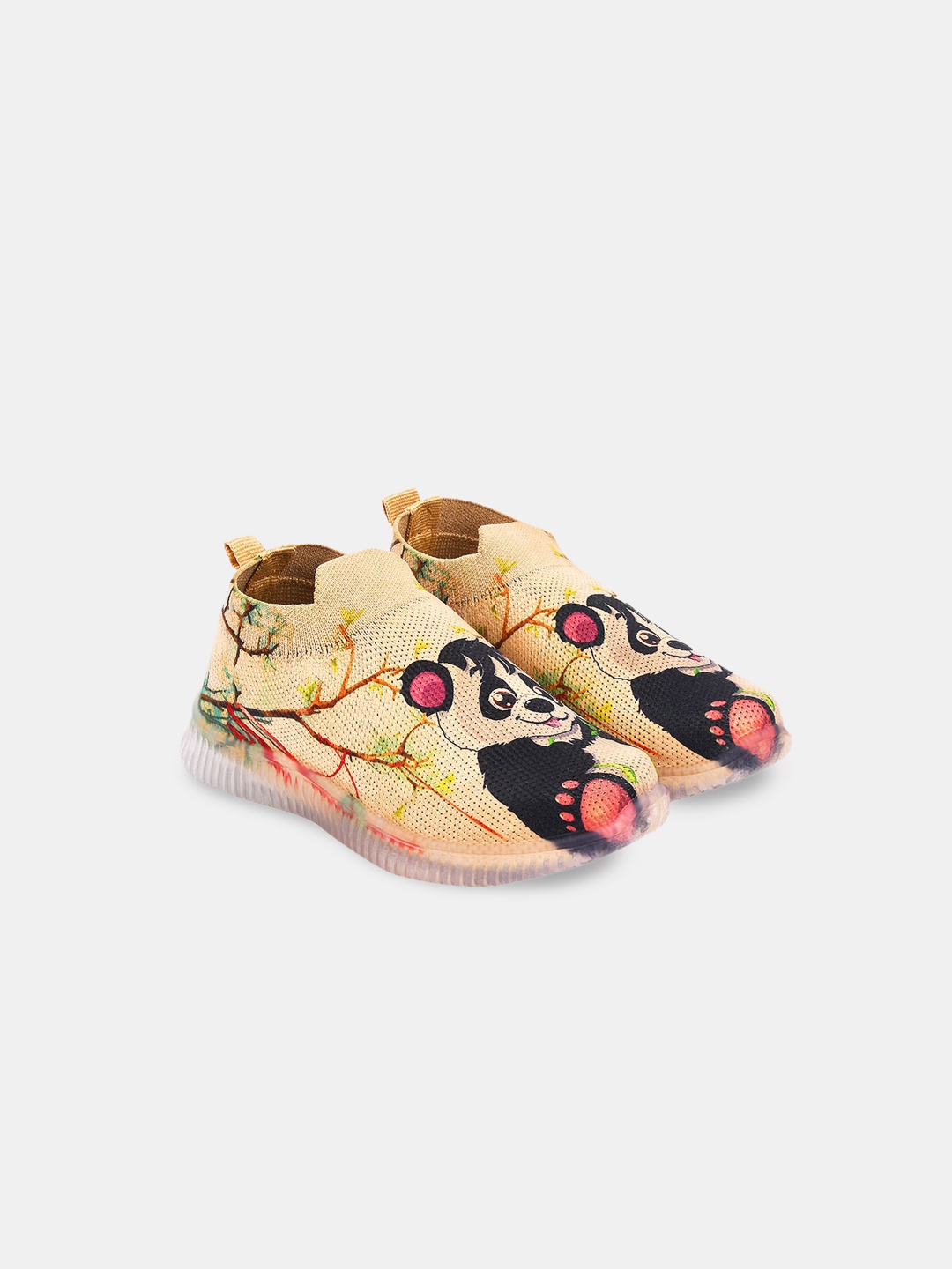 

Hopscotch Kids Printed Slip-On Sneakers, Beige