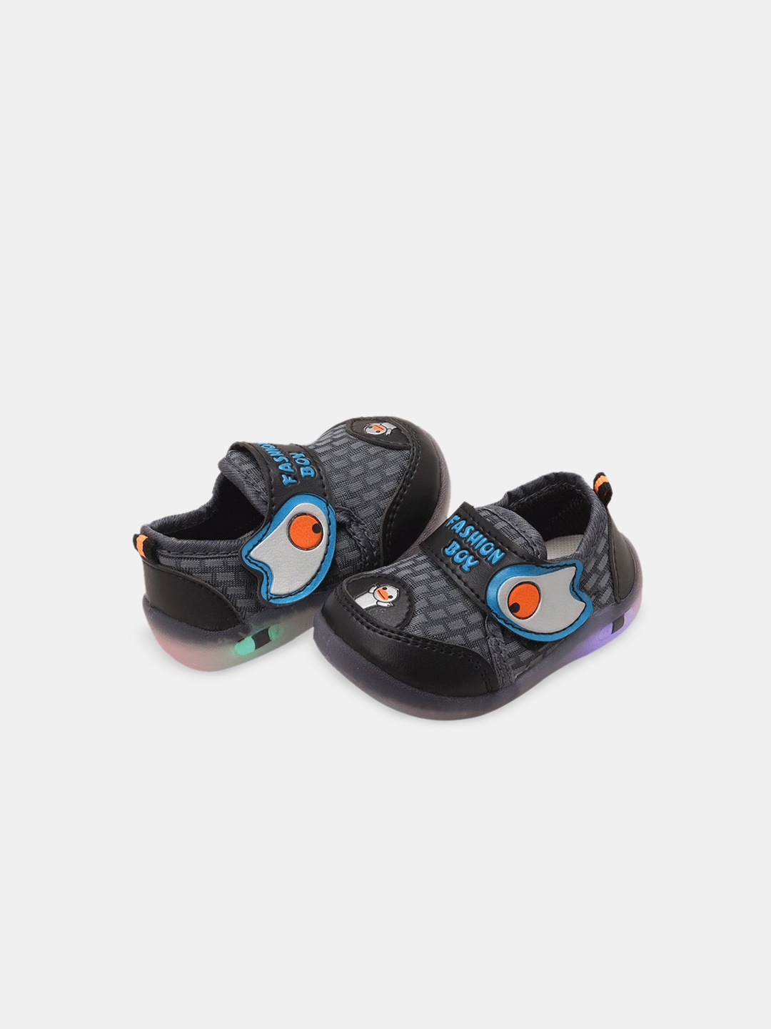 

Hopscotch Kids Printed LED Sneakers, Black