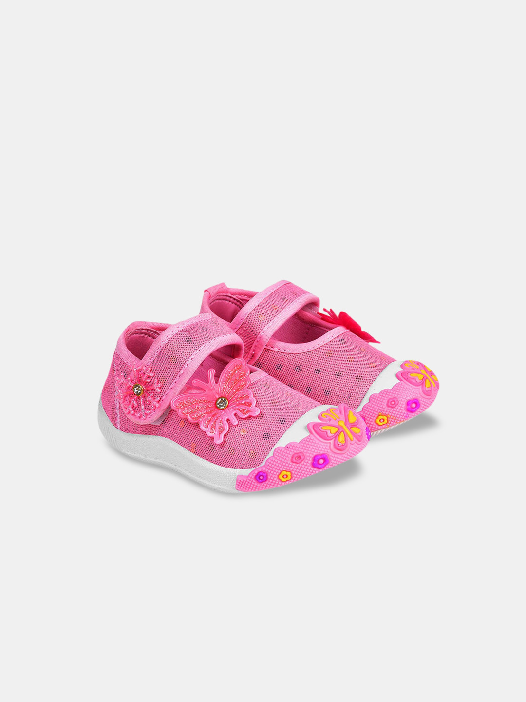 

Hopscotch Girls Printed Applique Sneakers, Pink