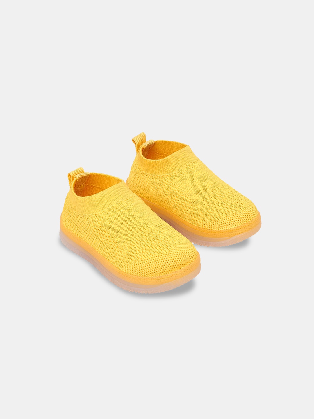 

Hopscotch Kids Woven Design LED Slip-On Sneakers, Yellow