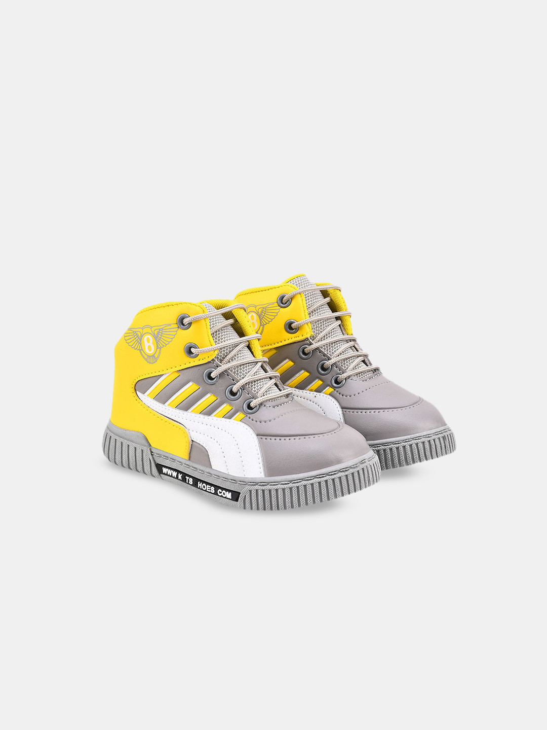 

Hopscotch Boys Colourblocked Mid-Top Sneakers, Grey