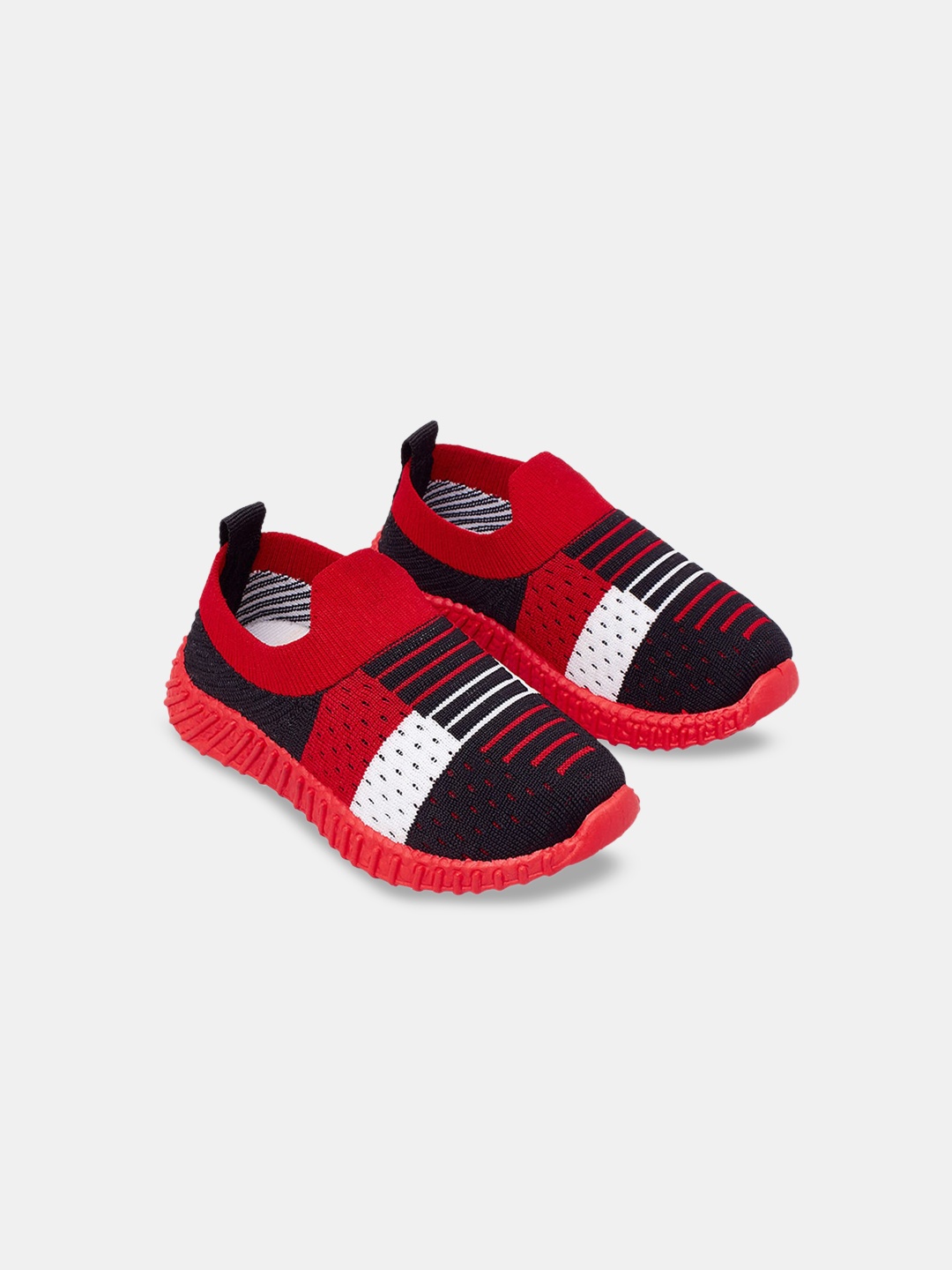 

Hopscotch Kids Striped Slip-On Sneakers, Red